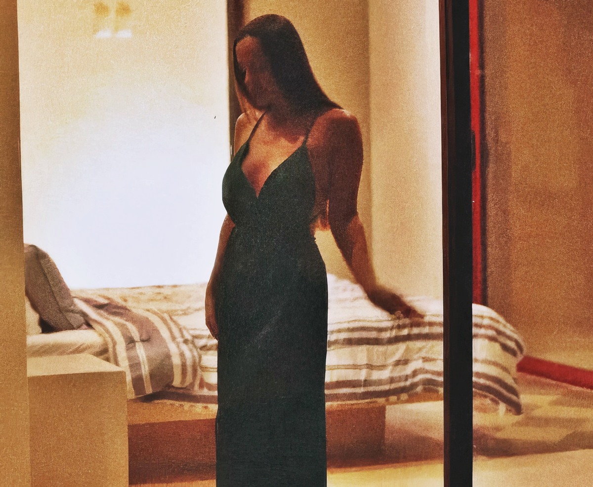 Abigail Mac at 37 Years Old Birthday as Selfie Hotwife Night Dress Bedroom (2025)