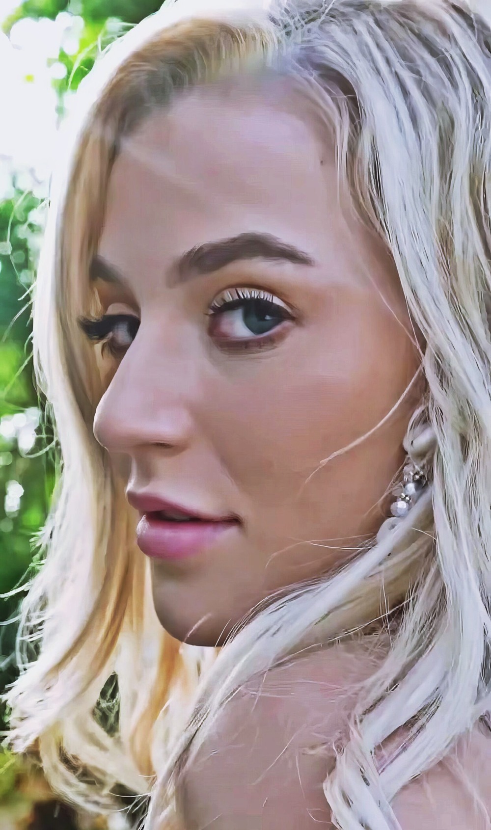 Blake Blossom at 20 Years Old: Be cool. Stay in Pool. Penthouse Pet of the Month December 2020 Green Blouse White Fishnet Pants Stockings
