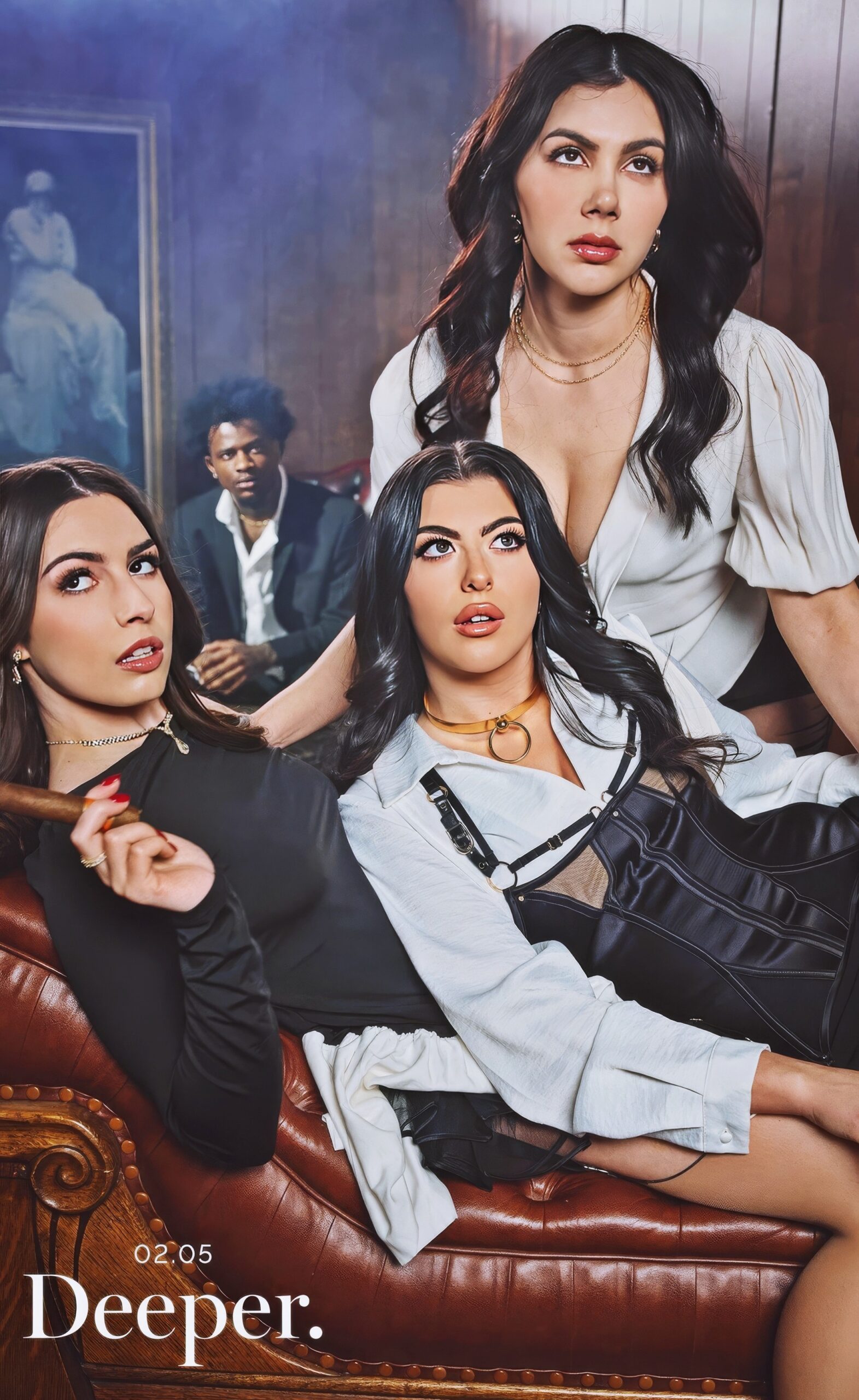 Gal Ritchie, Chanel Camryn and Valentina Nappi: Make Her Happy (Deeper, 2026) Black Lingerie Foursome Sex All Natural Brunettes
