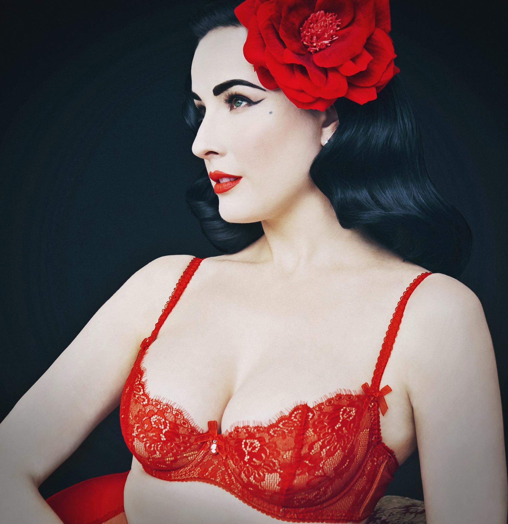 Dita Von Teese at 45 Years Old as Burlesque Erotic Centerfold Model Pin-Up Brunette MILF Busty (2018)