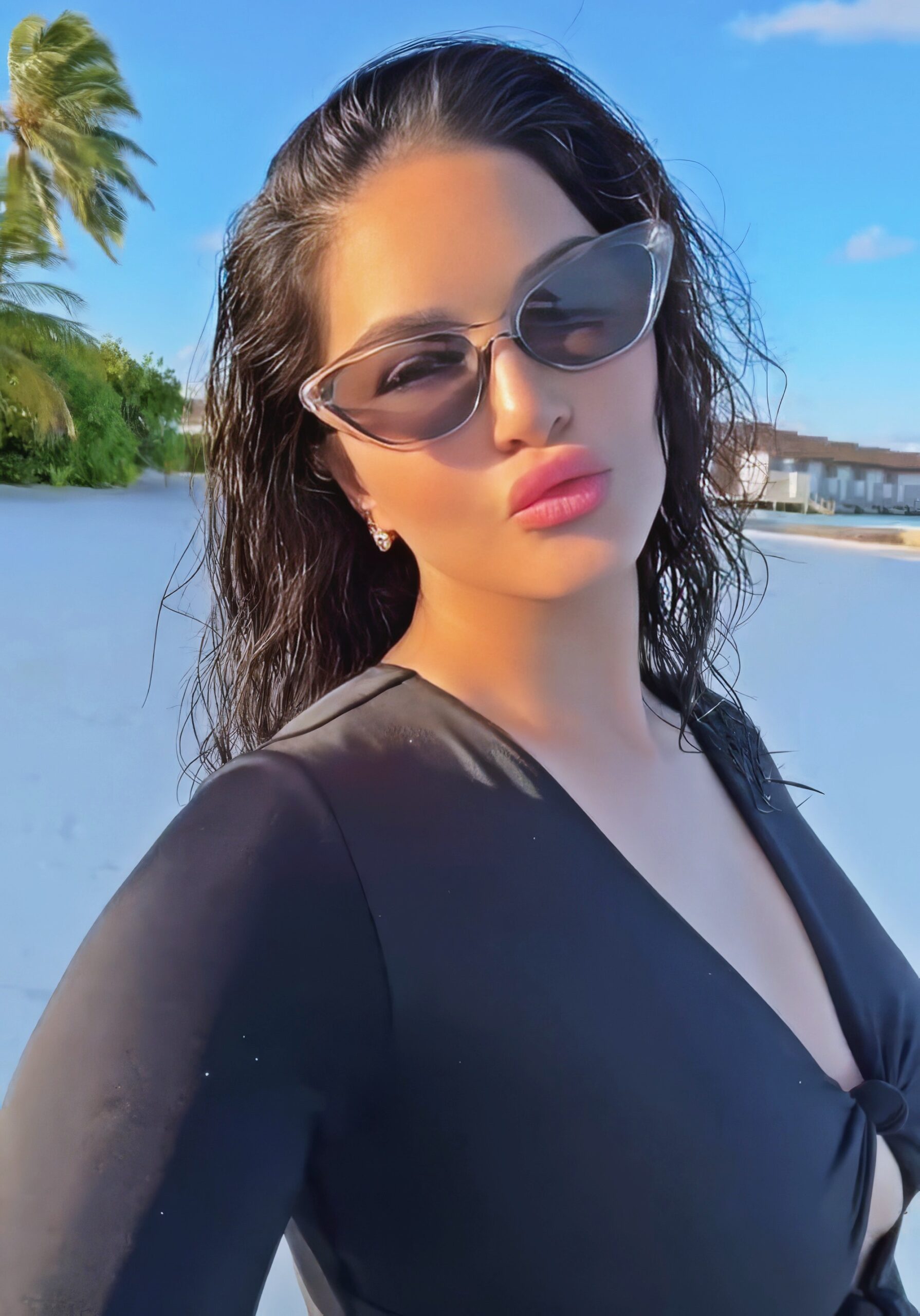 Sunny Leone at 43 Years Old as Erotic Centerfold Model and Bollywood India Star (2024)