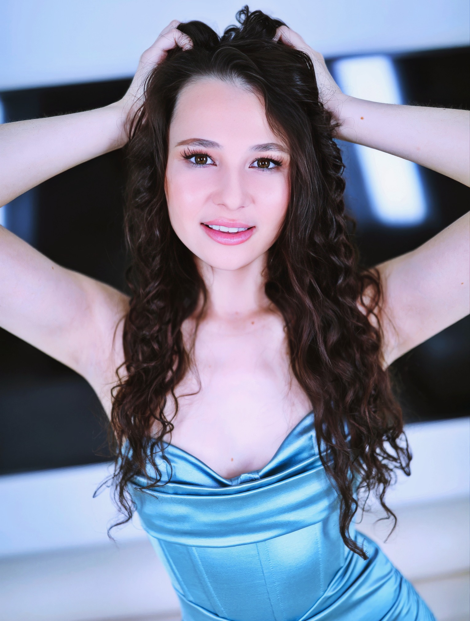 Liz Jordan at 18 Years Old: Best 'O' Faces (Porn Career, 2020-2026) Amateur Allure Cyan Bright Dress All Natural Brunette