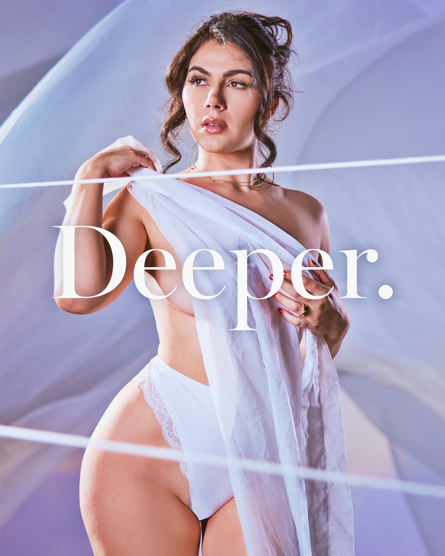 Valentina Nappi at 35 Years Old: White Cotton Panties (Deeper, 2026) Italian Buxom All Natural Brunette Queen White Lingerie
